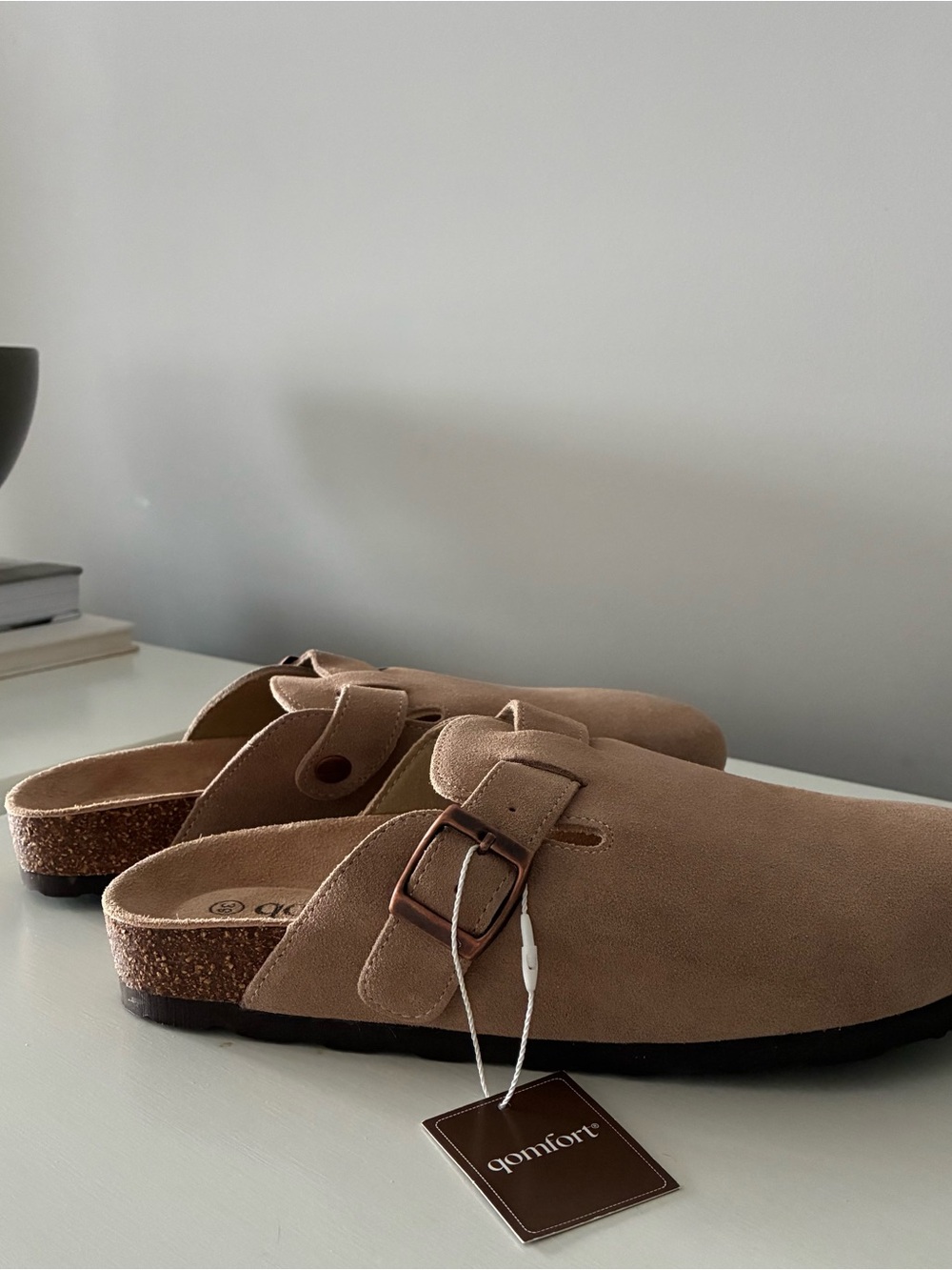 Genuine Suede Clogs by Qomfort - NWT